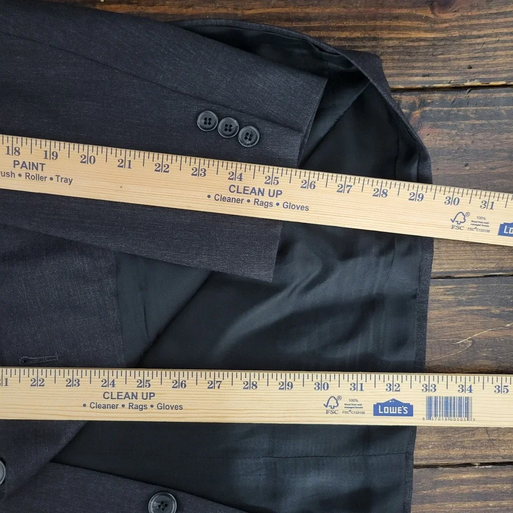 VTG Marshall Fields Men's Sport Coat Blazer Two Button Charcoal Wool Size 43L‎